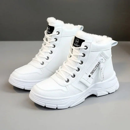 Women Boots 2024Winter Fashion Waterproof Height Increased Snow Boots Warm Plus High Top CottonShoes Platform Sports Ankle Boots Platonelstore