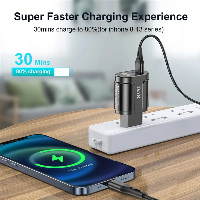 GaN 65W USB C Charger Quick Charge Korea Plug PD USB-C Type C Fast USB Charger For iPhone 13 Xiaomi Samsung Max Macbook Platonelstore