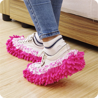 Chenille Dust Mop Slippers Home Floor Cleaning Lazy Mopping Shoes Water Uptake Foot Socks Mop Caps MultiFunction Cleaning Shoes Platonelstore