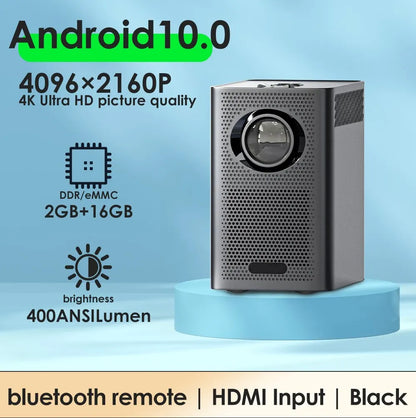 HONGTOP S30MAX Android Wifi 4k Smart Portable Projector with WiFi and Bluetooth Pocket Outdoor 4K 9500L Android 10.0 Projector Platonel