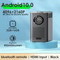 HONGTOP S30MAX Android Wifi 4k Smart Portable Projector with WiFi and Bluetooth Pocket Outdoor 4K 9500L Android 10.0 Projector Platonel