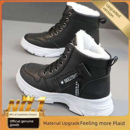 Smir 2024 New Sports Shoes Women's High-Top Winter Fleece-lined Thickening Thermal Cotton Shoes Platform Snow Boots Women Platonelstore