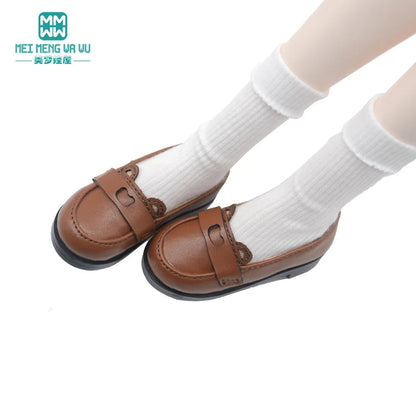 BJD Doll Leather Shoes 43-60cm 1/3 1/4 SD Doll Toy Ball Joint Doll Fashion Flat Shoes Pink Black Brown Doll Gift Platonelstore