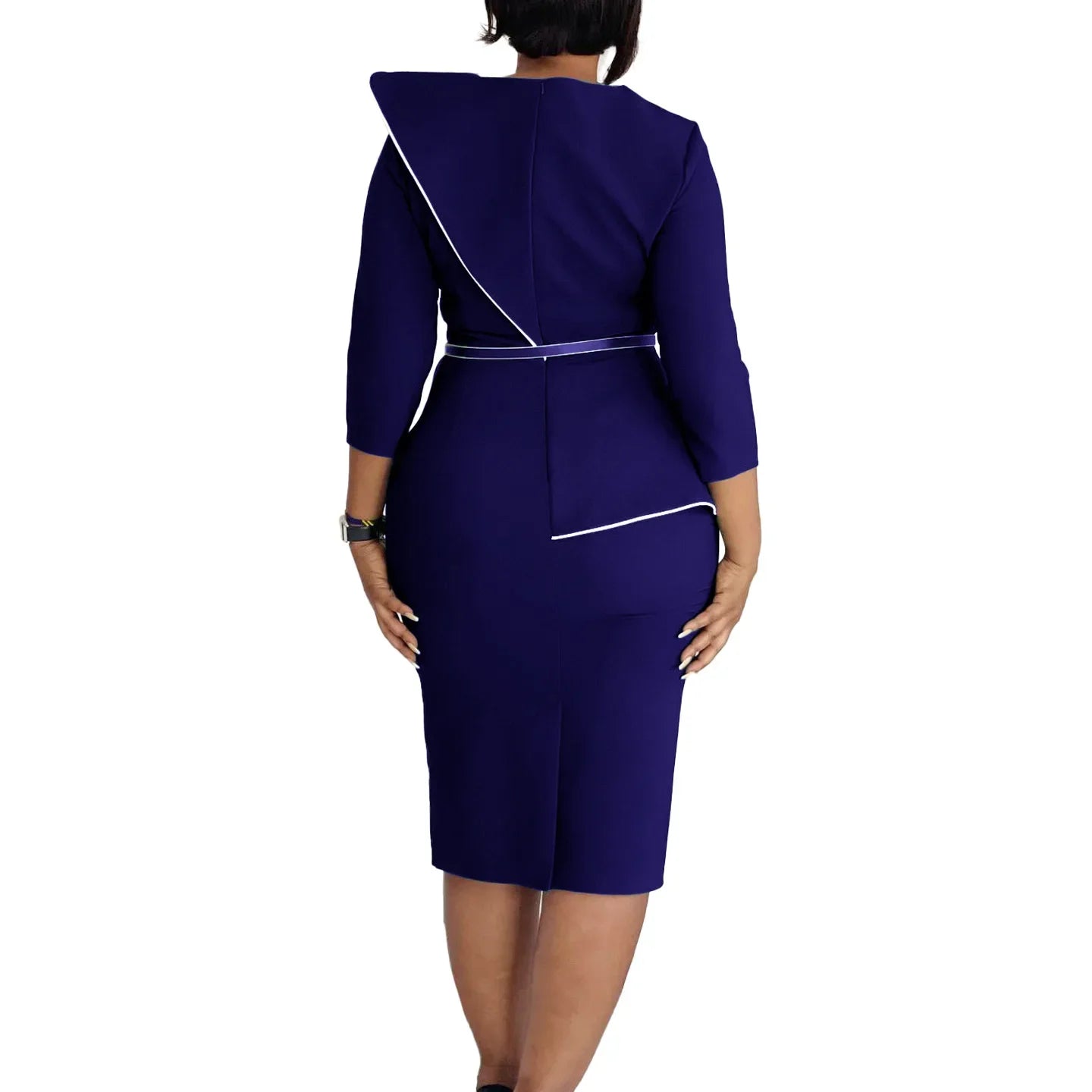 Elegant African Printed Wraparound Pencil Dress Women's Fashion Spring New Style D551 OL Skirt Bodycon Dress Elegant Manner Platonelstore