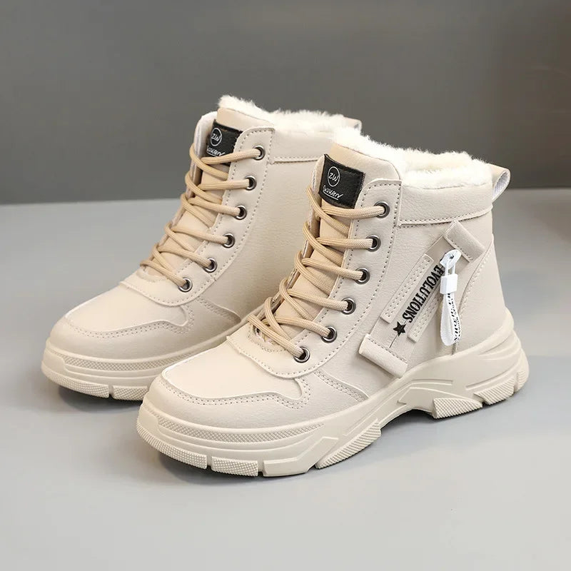 Women Boots 2024Winter Fashion Waterproof Height Increased Snow Boots Warm Plus High Top CottonShoes Platform Sports Ankle Boots Platonelstore
