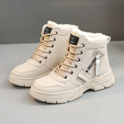 Women Boots 2024Winter Fashion Waterproof Height Increased Snow Boots Warm Plus High Top CottonShoes Platform Sports Ankle Boots Platonelstore