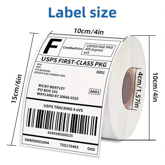 350pcs Thermal Label Paper, 4x6 Inch Self-Adhesive Shipping Labels for Printers - 100x150mm, Fragile Handle with Care Platonelstore