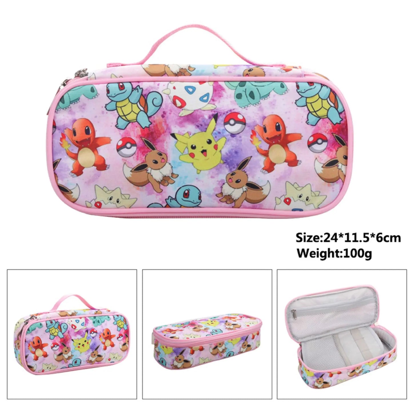 Pokemon Pikachu Pikachu Pencil Case Pencil Case Primary and Secondary School Students Cartoon Pokemon Cartoon School Bag Mochila Platonelstore