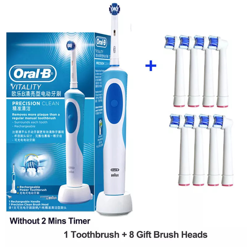 Electric Toothbrush 2D Rotary Vibration Clean Charging Tooth Brush Cross Action Bristle Oral Care 4 Gift Brush Heads Free Platonel