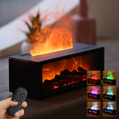New Flame Aromatherapy Machine Colorful Essential Oil Diffuser Home Large Fog Volume Flame Humidifier 3D Flame Fireplace Machine Platonelstore