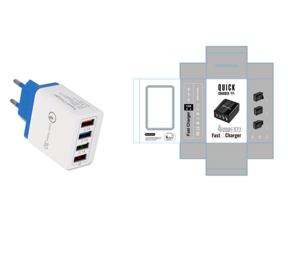 USB Charger Quick Charge 3.0 4 Phone Adapter For Tablet Portable Wall Mobile Charger Fast Charger Platonelstore