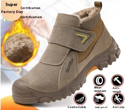 Fireproof Flower Safety Wear-resistant Steel Toe Cap Felt Buckle Welder Shoes Platonelstore