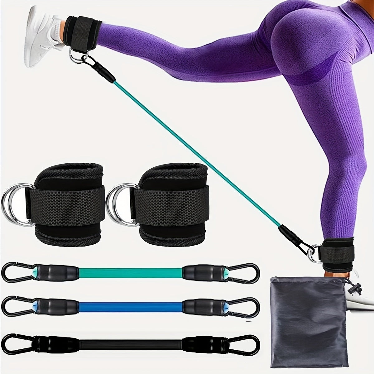 Ankle Strap Resistance Bands Hip Leg Strength Pull Rope Fitness Elastic Training Home Yoga Pilate Crossfit Workout Gym Equipment Platonelstore