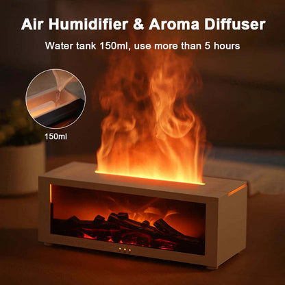 New Flame Aromatherapy Machine Colorful Essential Oil Diffuser Home Large Fog Volume Flame Humidifier 3D Flame Fireplace Machine Platonelstore