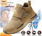Fireproof Flower Safety Wear-resistant Steel Toe Cap Felt Buckle Welder Shoes Platonelstore