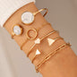 Women's Five-piece Bracelet Set With Imitation Gemstone Inlaid Opening Platonelstore