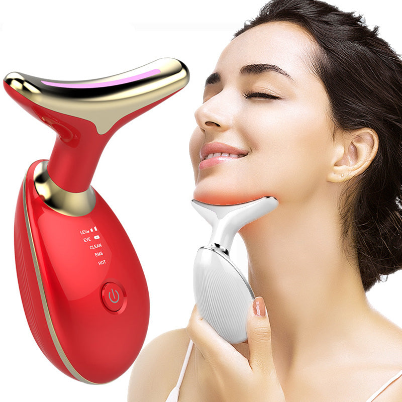 EMS Thermal Neck Lifting And Tighten Massager Electric Microcurrent Wrinkle Remover LED Photon Face Beauty Device For Woman Platonel