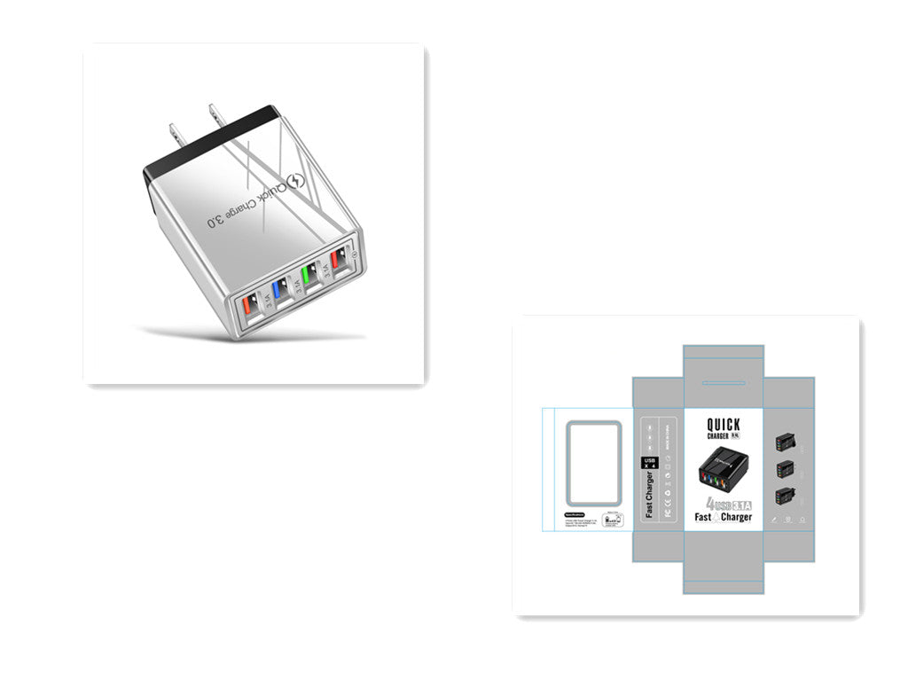 USB Charger Quick Charge 3.0 4 Phone Adapter For Tablet Portable Wall Mobile Charger Fast Charger Platonelstore