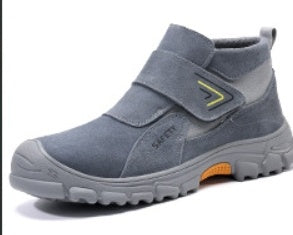 Fireproof Flower Safety Wear-resistant Steel Toe Cap Felt Buckle Welder Shoes Platonelstore