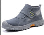 Fireproof Flower Safety Wear-resistant Steel Toe Cap Felt Buckle Welder Shoes Platonelstore
