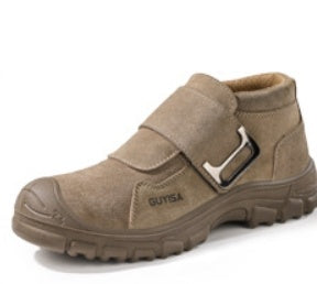 Fireproof Flower Safety Wear-resistant Steel Toe Cap Felt Buckle Welder Shoes Platonelstore